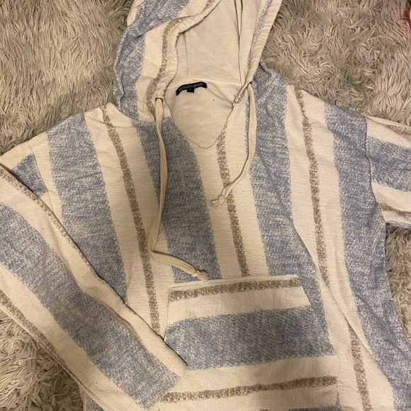 BLUE AND WHITE STRIPED BEACH HOODIE!! - Picture 2 of 2